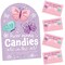 Big Dot of Happiness Beautiful Butterfly - How Many Candies Floral Baby Shower or Birthday Party Game - 1 Stand and 40 Cards - Candy Guessing Game
